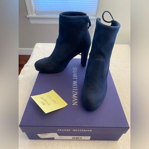 Stuart Weitzman - blue suede booties